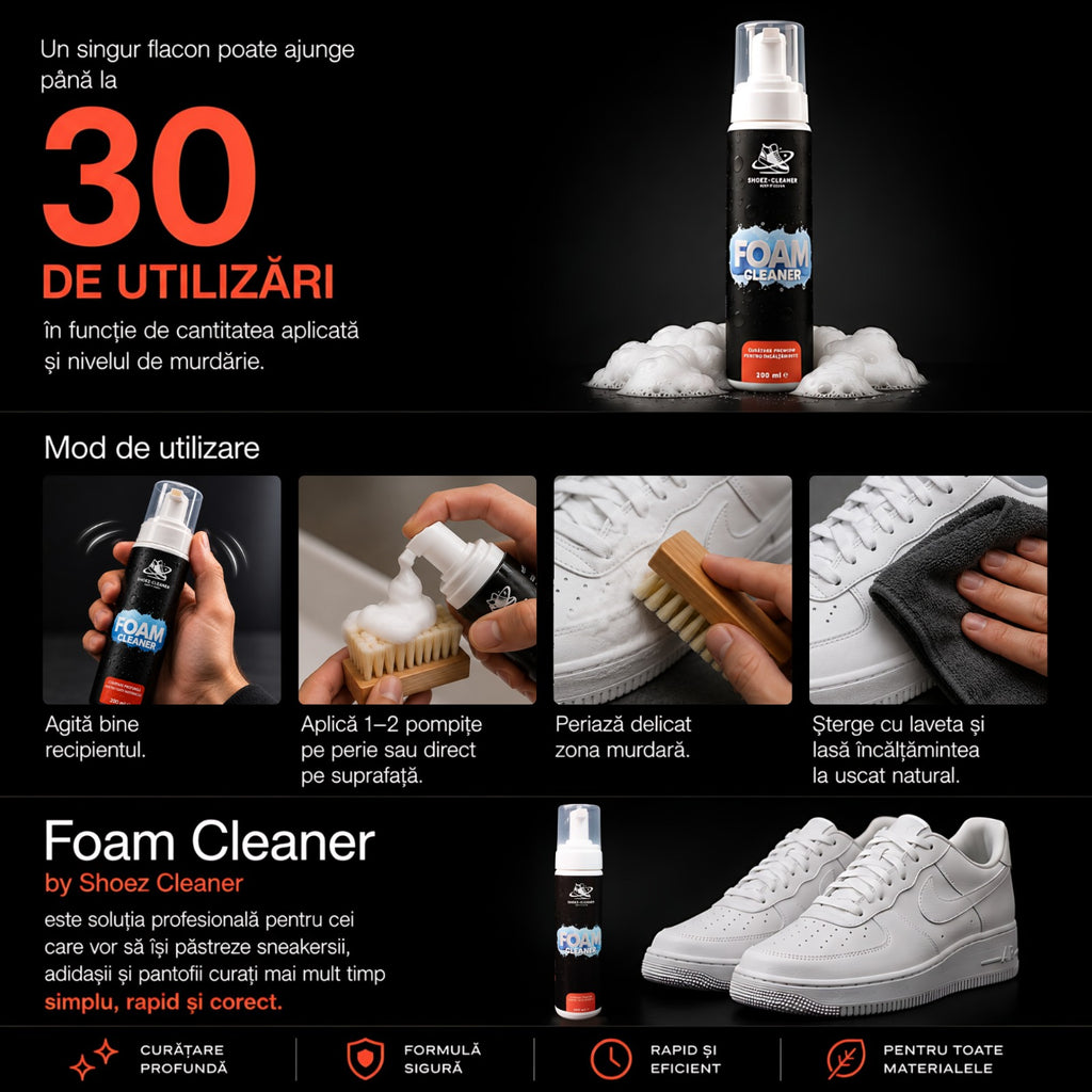 Foam Cleaner – Kit profesional de curățare încălțăminte