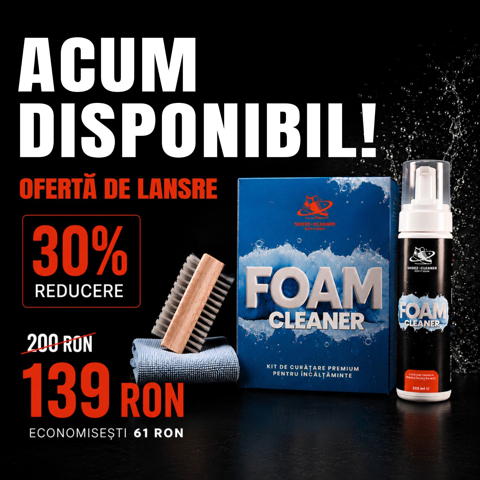 Foam Cleaner – Kit profesional de curățare încălțăminte